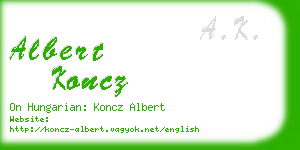 albert koncz business card